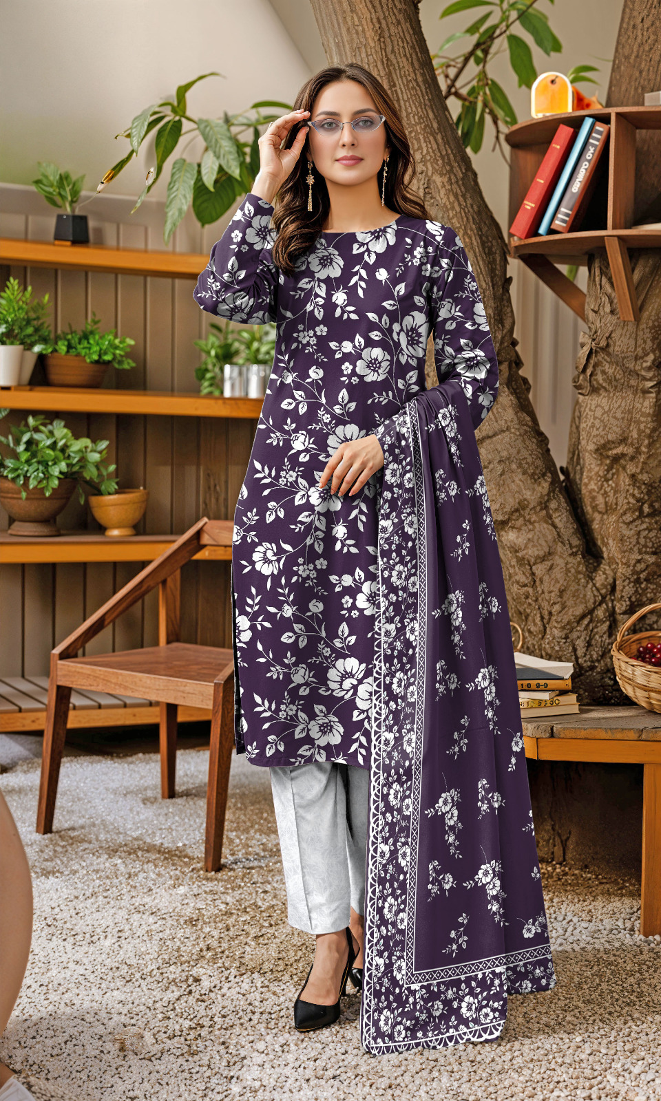 3 Piece Flower Print Suit - Image 12