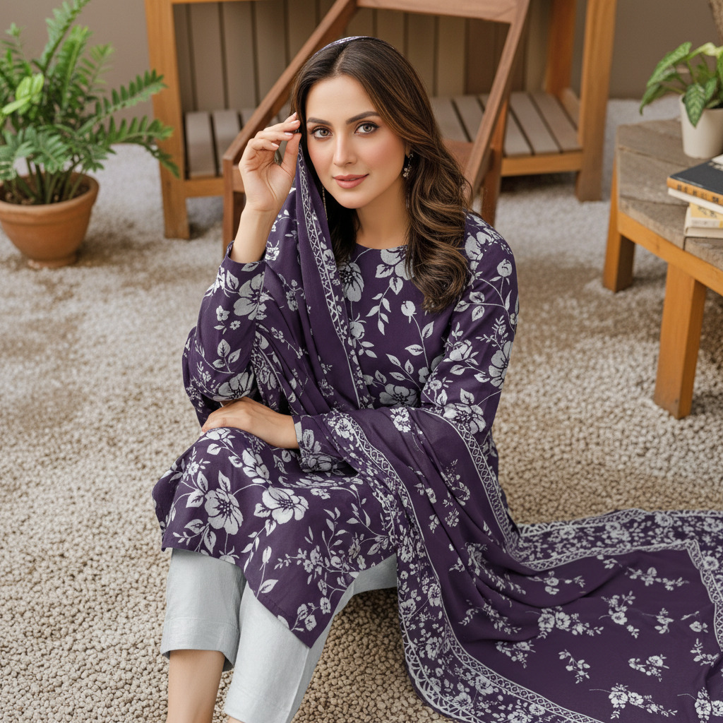 3 Piece Flower Print Suit - Image 11