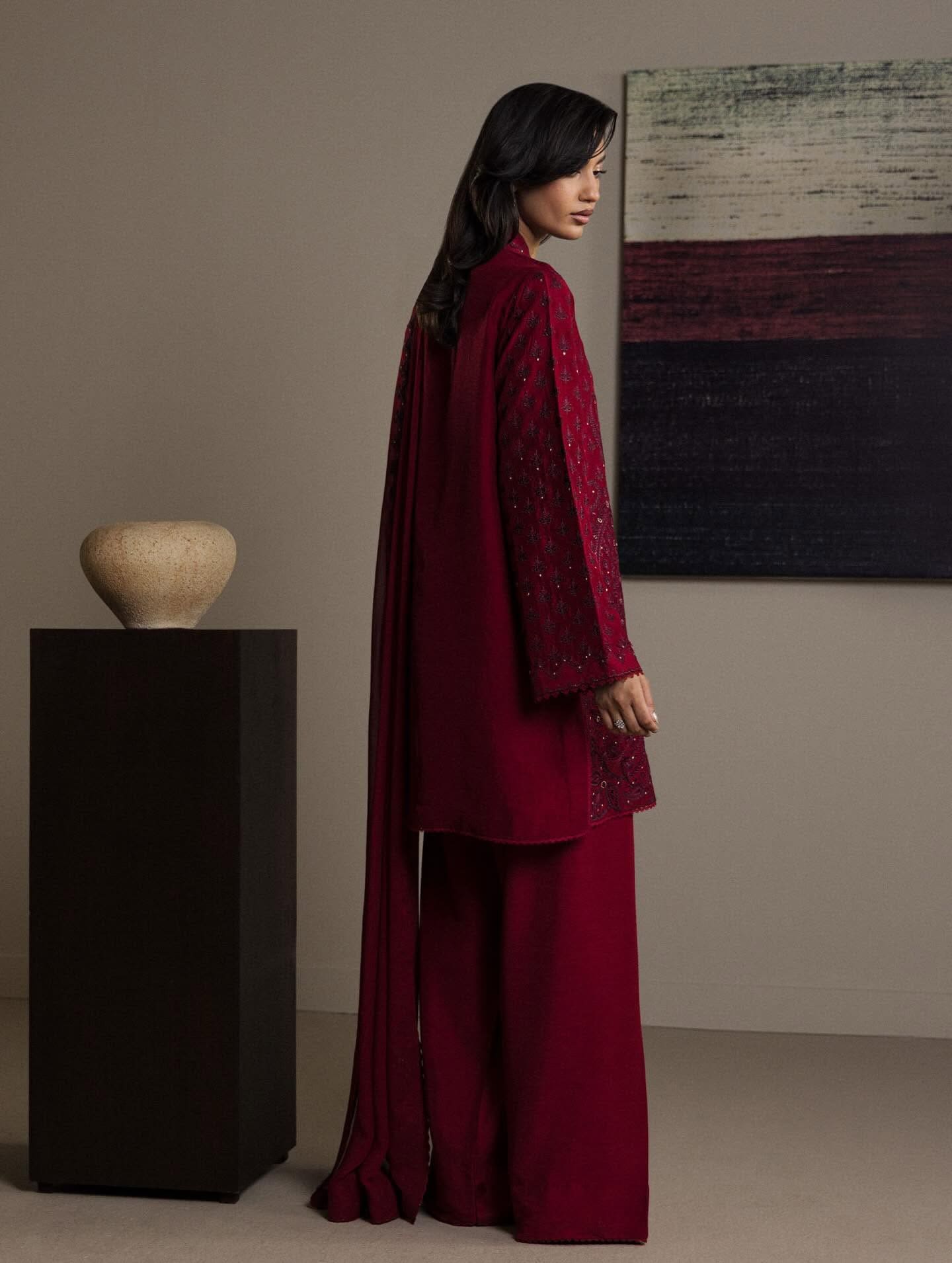 Zara Shahjahan Surkhaab Silk Suit - Image 2
