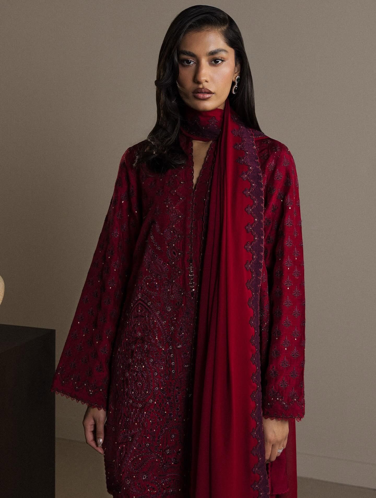 Zara Shahjahan Surkhaab Silk Suit - Image 4