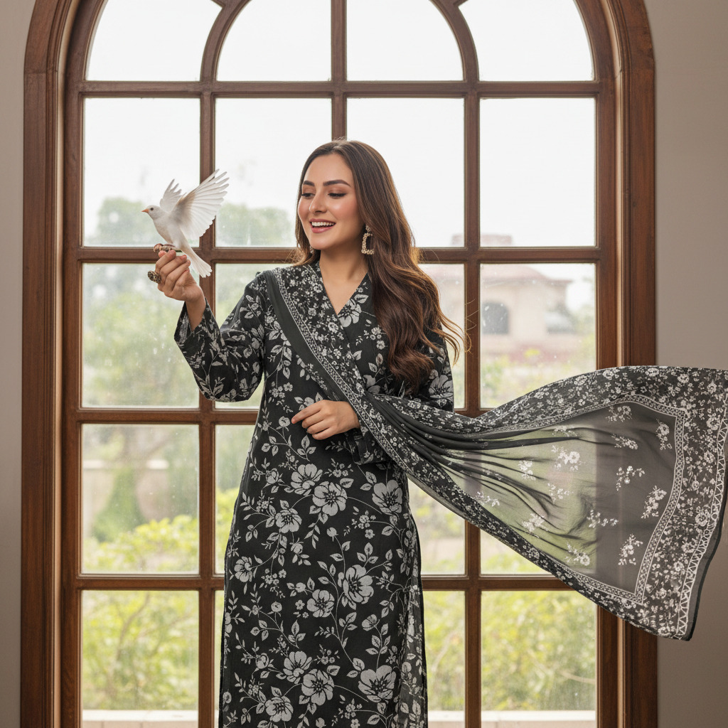 3 Piece Flower Print Suit - Image 5