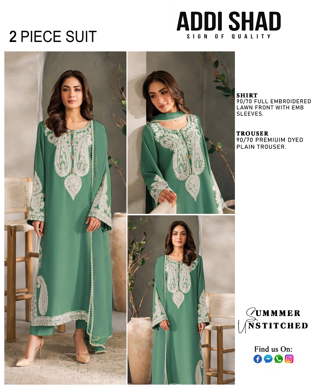 Embroidered 2 Piece Lawn Suit