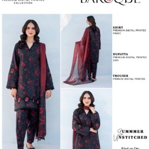 Baroque Digital Print 3 Piece Suit