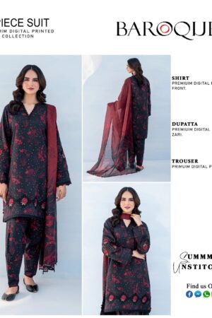 Baroque Digital Print 3 Piece Suit