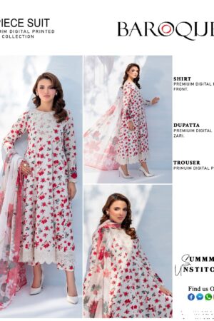 Baroque Digital Print 3 Piece Suit