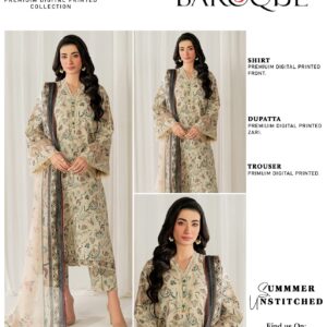 Baroque Digital Print 3 Piece Suit