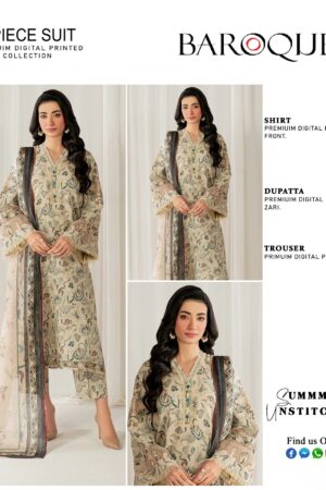 Baroque Digital Print 3 Piece Suit