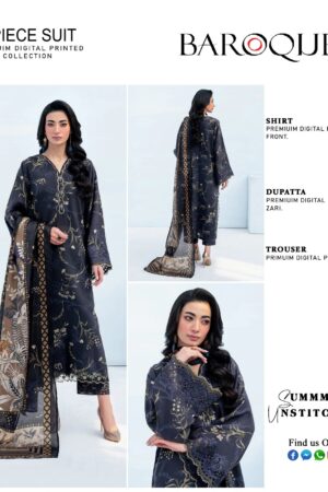 Baroque Digital Print 3 Piece Suit