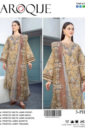 Baroque Digital Print 3 Piece Suit