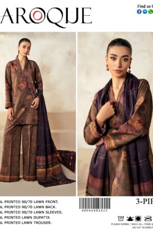 Baroque Digital Print 3 Piece Suit