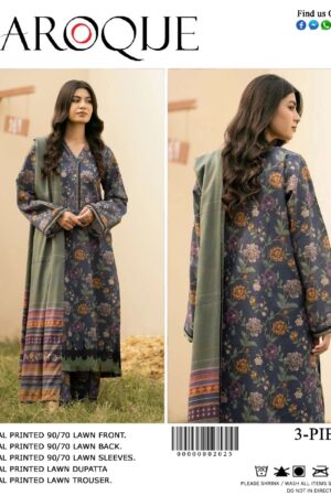 Baroque Digital Print 3 Piece Suit