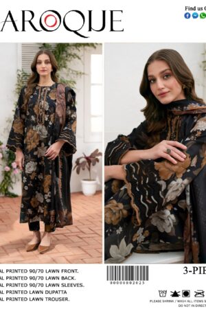 Baroque Digital Print 3 Piece Suit