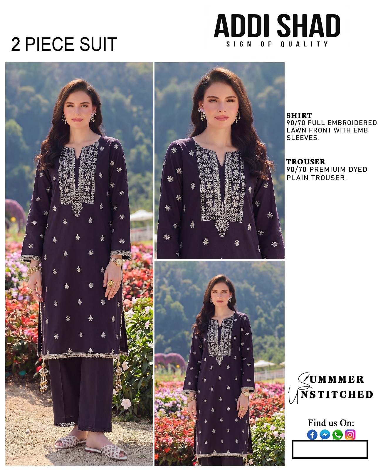 Embroidered 2 Piece Lawn Suit - Image 2