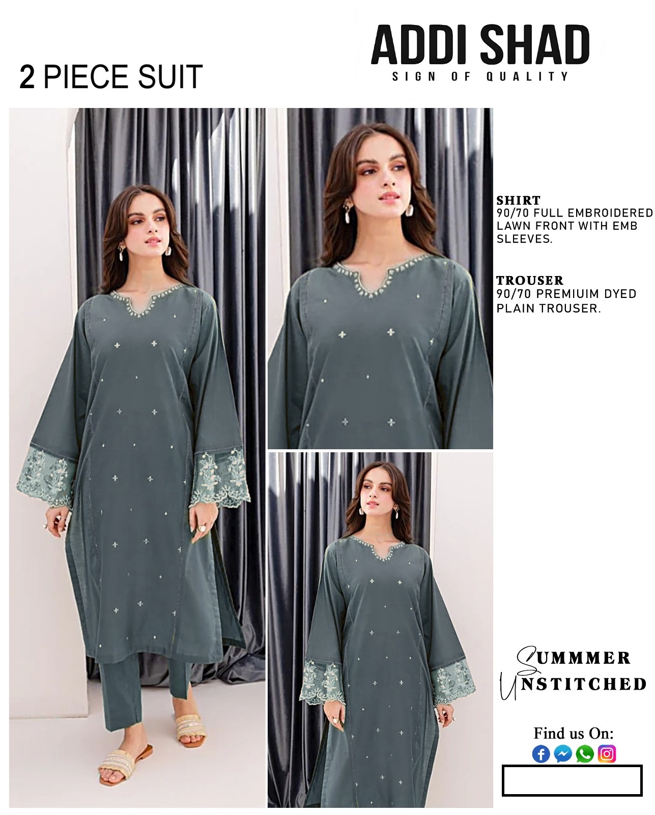 Embroidered 2 Piece Lawn Suit