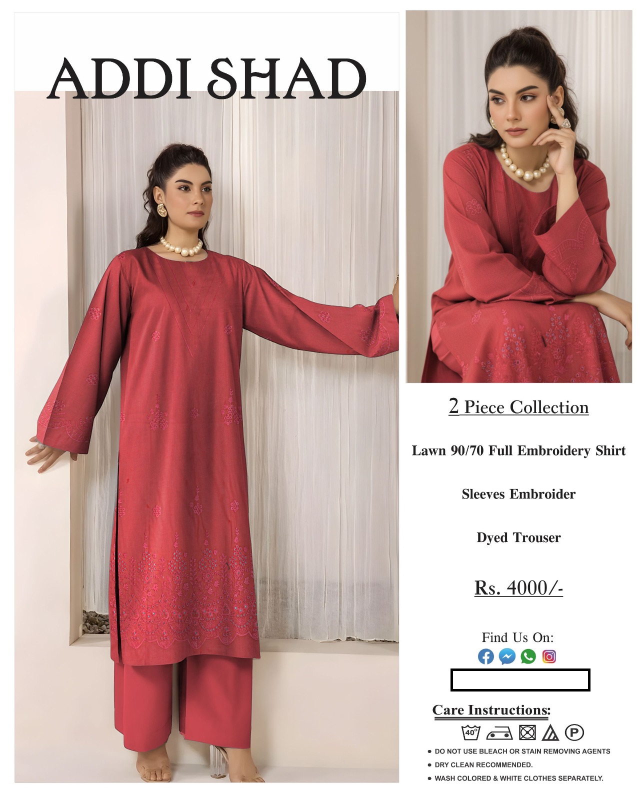 Embroidered 2 Piece Lawn Suit