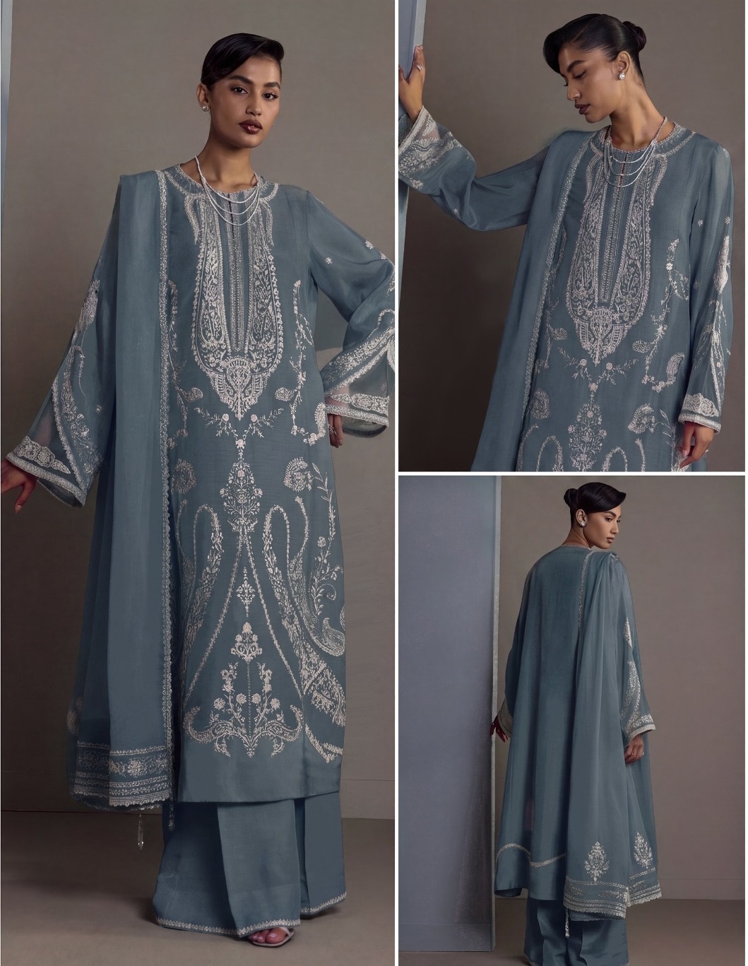 Zara Shahjahan Emb Summer Suit