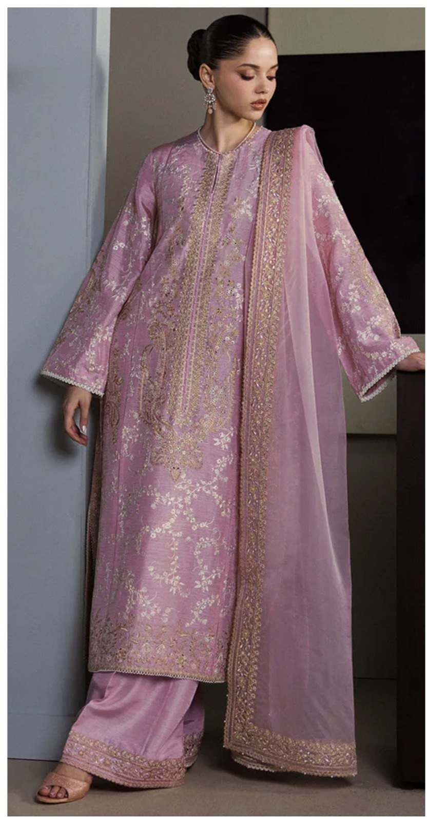 Zara Shahjahan Gulnaar Emb Silk Suit